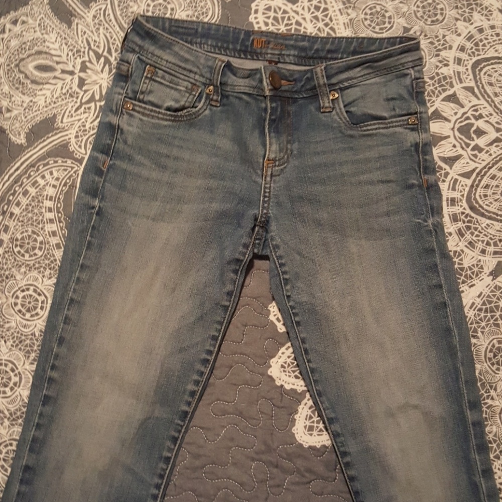 Kut from the Kloth Cuffed Crop Straight Leg Jeans